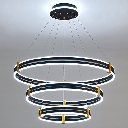 Stella - Led Chandelier: Modern Ring Pendant Light