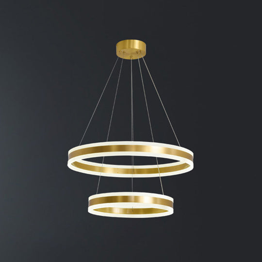 Rastaban - Ring - Shaped Led Chandelier: Modern Simplicity Design Gold / 16 + 23.5 Up &amp; Down