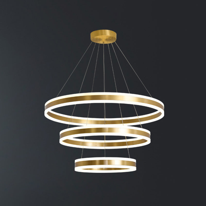 Rastaban - Ring - Shaped Led Chandelier: Modern Simplicity Design Gold / 16 + 23.5 + 31.5 Up &amp; Down