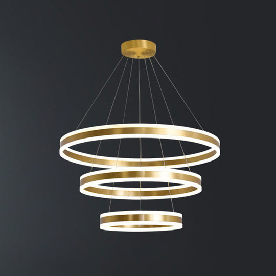 Rastaban - Ring - Shaped Led Chandelier: Modern Simplicity Design Gold / 16 + 23.5 + 31.5 Up &amp; Down