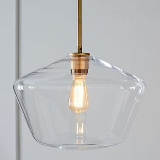 Cup - Shape Minimalist Pendant Lighting Fixture With Glass Shade