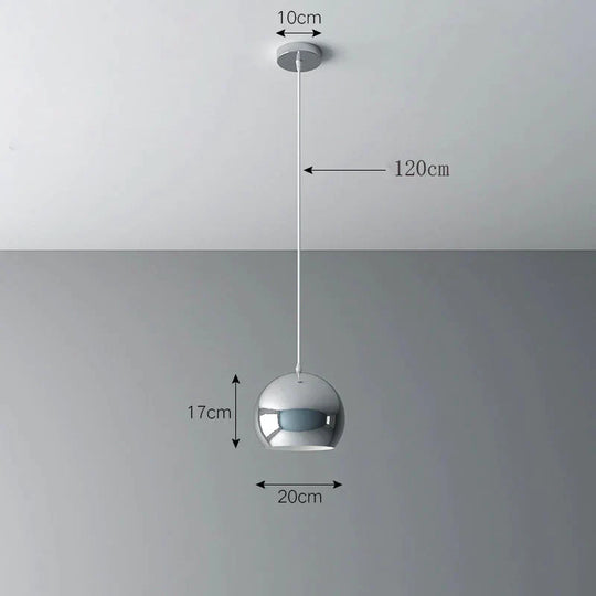 Nordic Creative Chandelier Light Luxury Restaurant Simple Single Head Three Silver Bar Lamp /