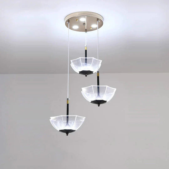 Dining Room Chandelier Three Simple Modern Nordic Creative Table Lamp A - White Light Pendant
