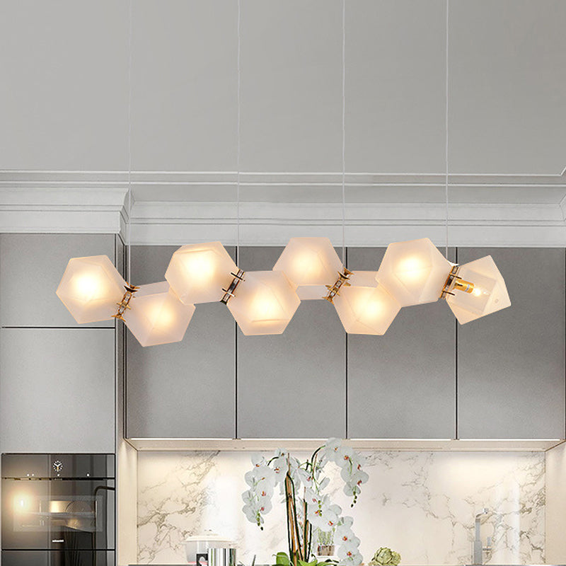 Postmodern Geometric Frosted Glass 6/8/10 Head Gold Hanging Chandelier For A Stylish Lighting
