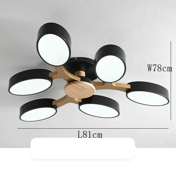 Solid Wood Living Room Ceiling Lamp Led Modern Simple Household Restaurant Lighting Hall Bedroom