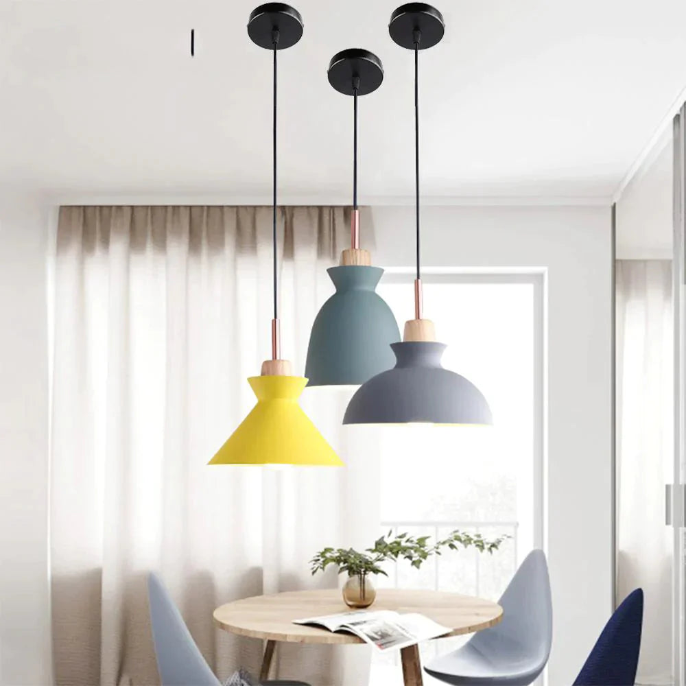 Pendant Lights Nordic Personality Art Creative Macaron Restaurant Living Room Bedroom Office Solid