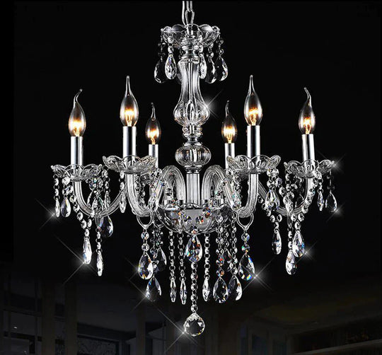 Bedroom Living Room Lamp Hotel European - Style Crystal Restaurant Chandelier Creative Lamps Pendant