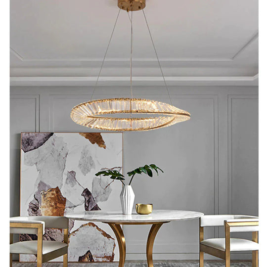Creative Chandelier Simple American Crystal Living Room Lamp As Show / White Light Pendant