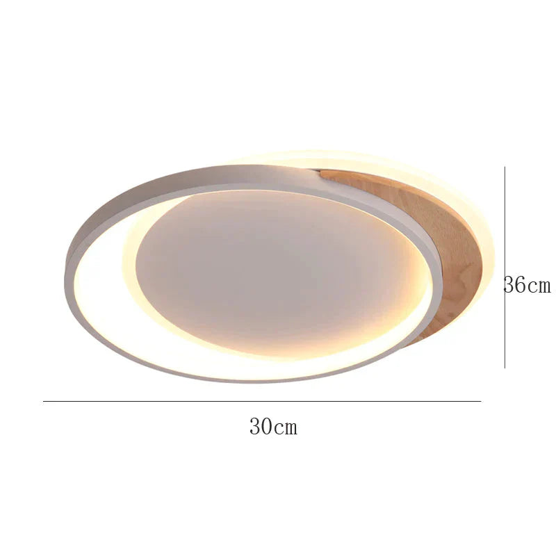 Ceiling Lamp Bedroom Creative Circular Modern Simple Study Nordic Home Warm Romantic Room White / L