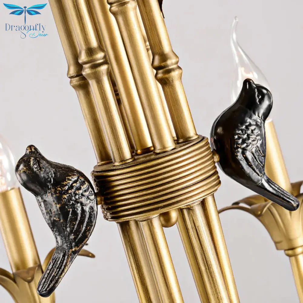 3/6/8 Lights Candelabra Ceiling Chandelier Rustic Brass Metal Pendant Lighting For Living Room