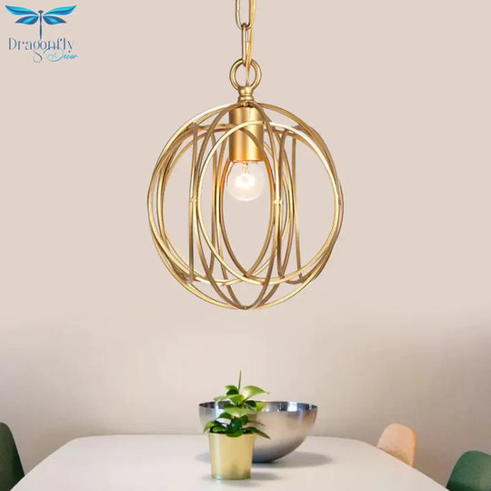 3 Lights Metal Hanging Chandelier Traditional Gold Candelabra Living Room Pendant Light Fixture