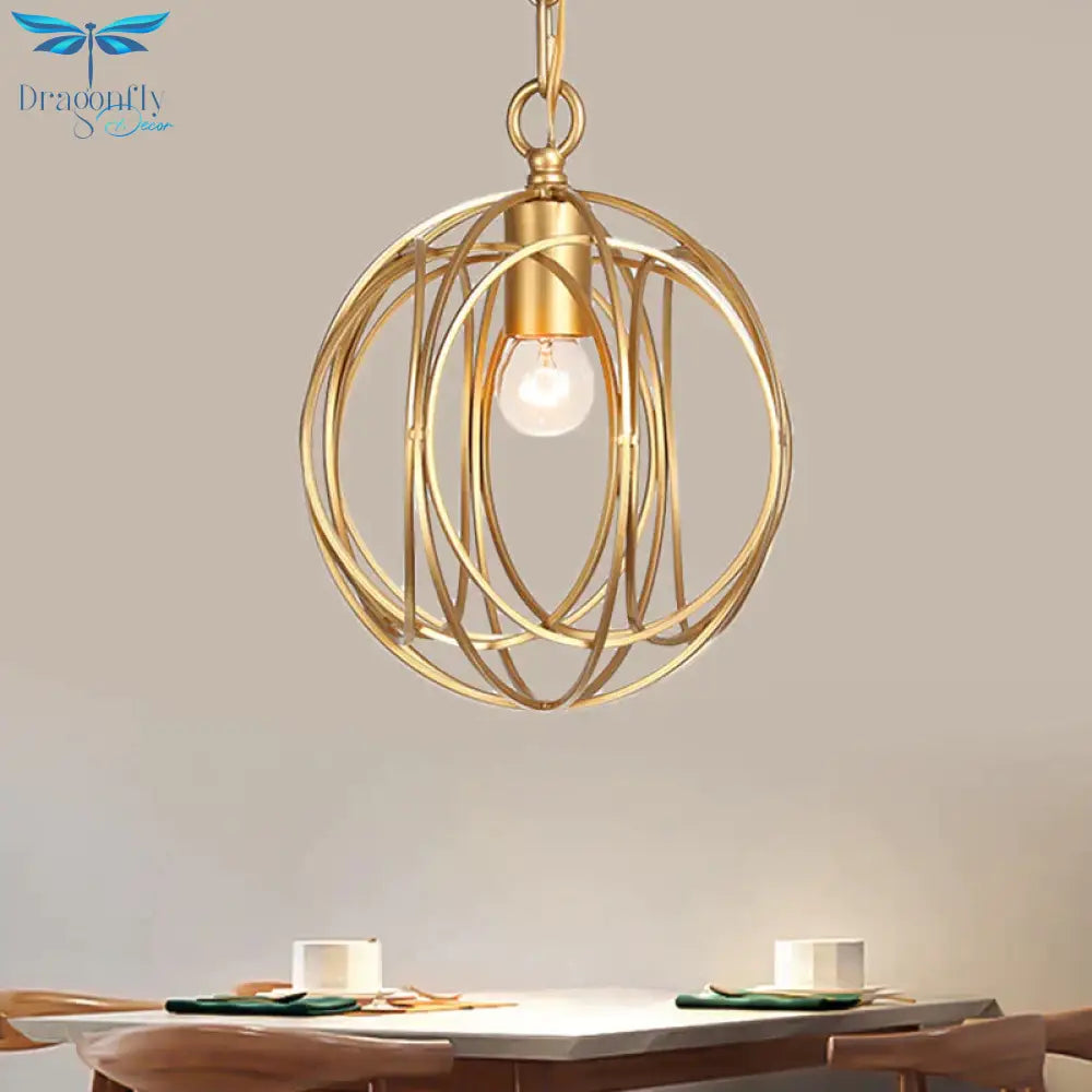 3 Lights Metal Hanging Chandelier Traditional Gold Candelabra Living Room Pendant Light Fixture
