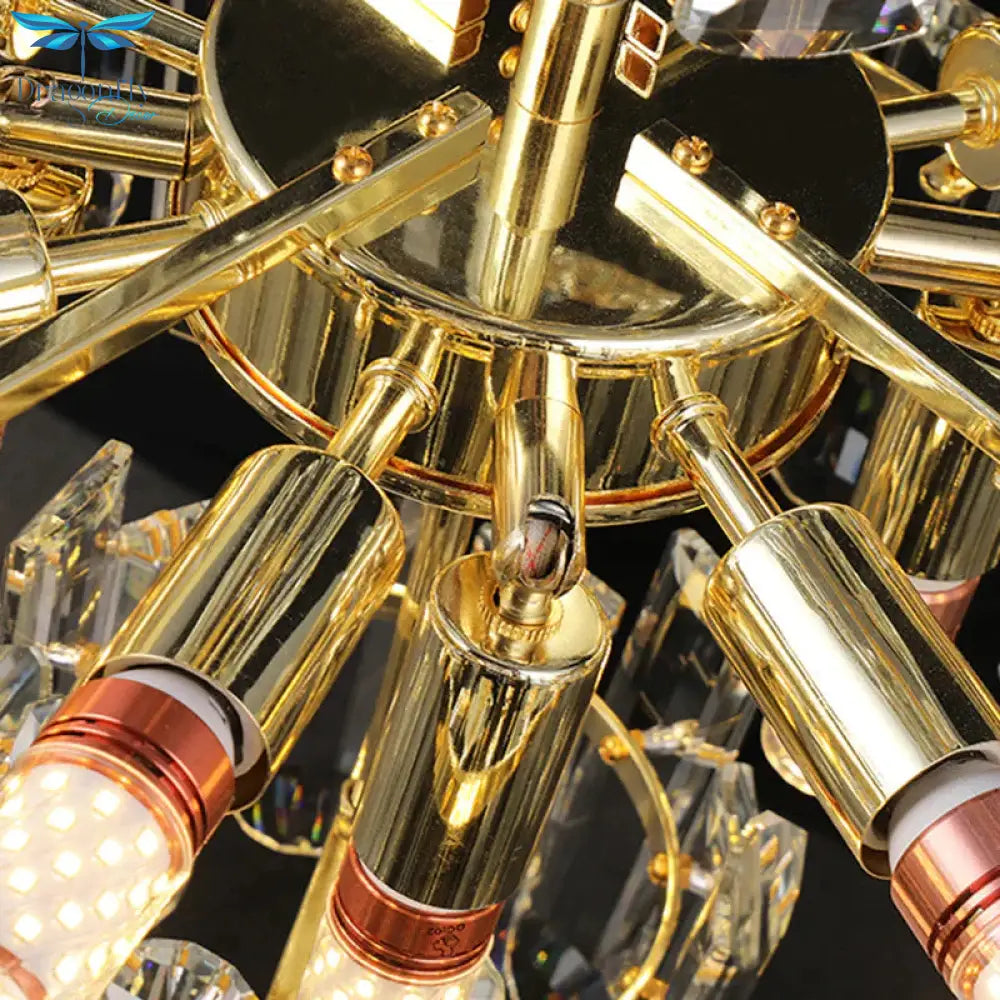 3 Tiers Beveled Crystal Chandelier Light Fixture Contemporary 8/12 Lights Clear Pendant Ceiling