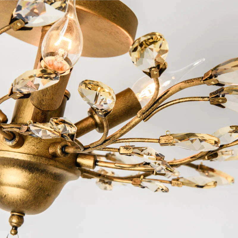 Branch Ceiling Personality Retro American Crystal Lamp