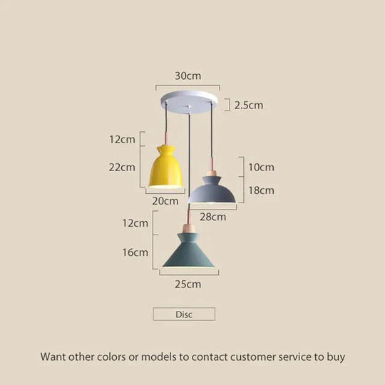 Pendant Lights Nordic Personality Art Creative Macaron Restaurant Living Room Bedroom Office Solid