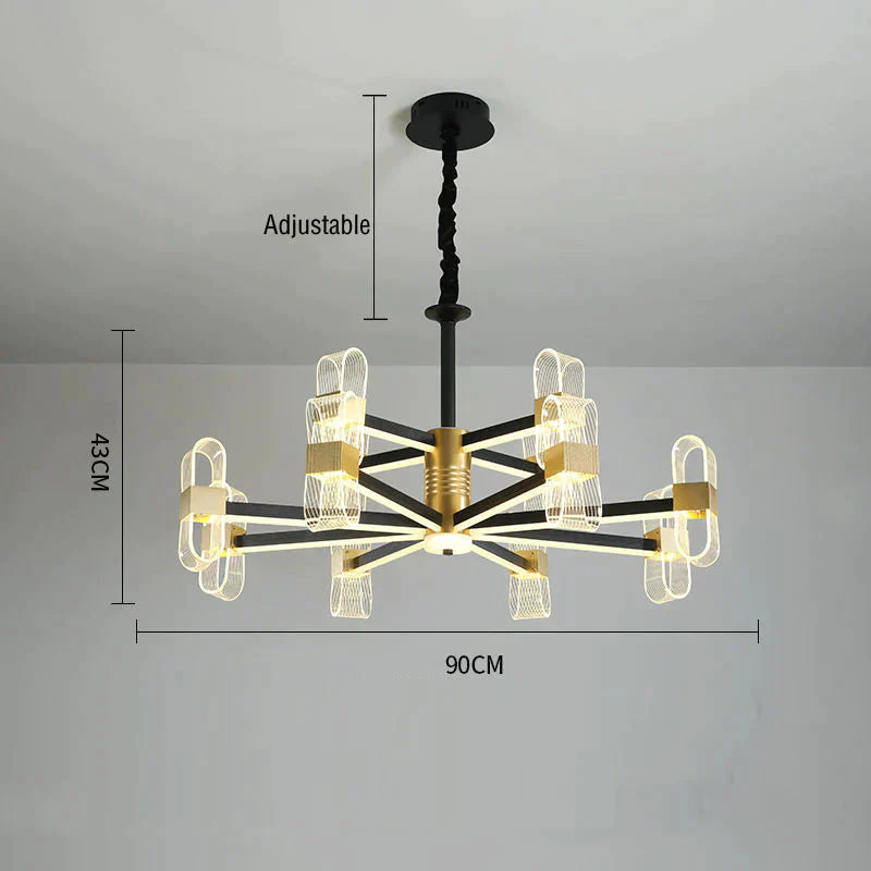 Nordic Chandeliers Use Light In The Bedroom 15 Heads - Dia90Cm / Trichromatic Light Pendant