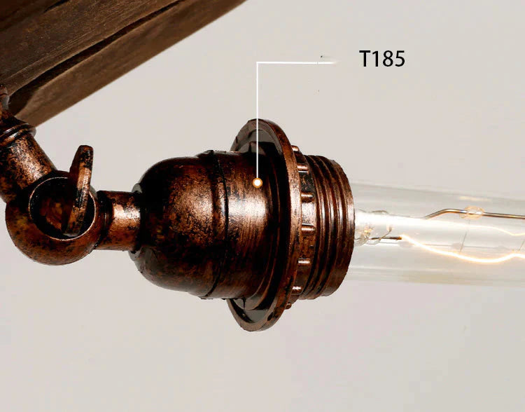 Vintage Creative Candlestick Chandelier Loft Industrial Style Restaurant Cafe Bar Wooden Strip