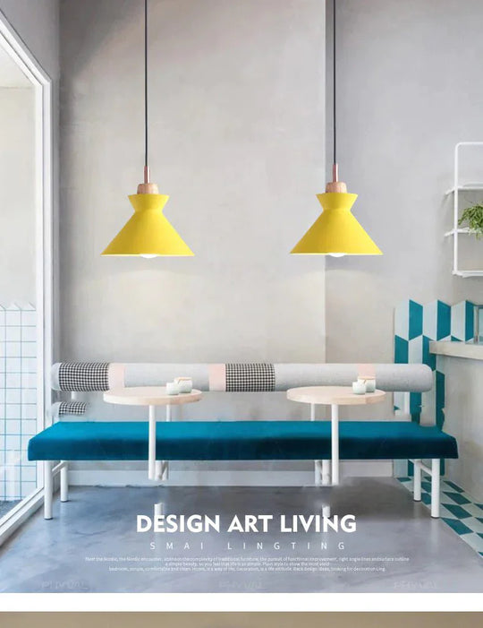 Pendant Lights Nordic Personality Art Creative Macaron Restaurant Living Room Bedroom Office Solid
