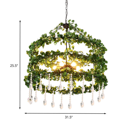 Viola - Industrial Metal Ring Chandelier Green 6 Heads 23.5/31.5/39 W