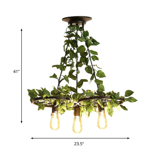 Irã¨ne - 6 - Head 3/6 Heads Plant Ceiling Chandelier With Bare Bulb Metal Industrial Restaurant