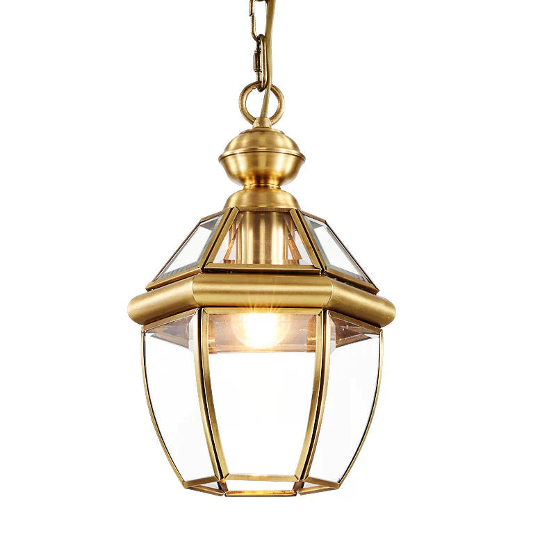 Copper Lamp European Restaurant Bar Chandelier Small Corridor Porch Balcony Pendant