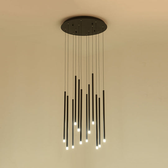 Skat - Slim Tube Pendant Light: Modernist Acrylic Led Multi Ceiling Lamp