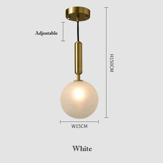 Restaurant Hanging Bulbs Bubble Ball Bronze Chandeliers White Pendant