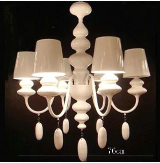 Simple Gourd Drop Wrought Iron Chandelier Living Room Bedroom Restaurant Hotel Villa Creative White