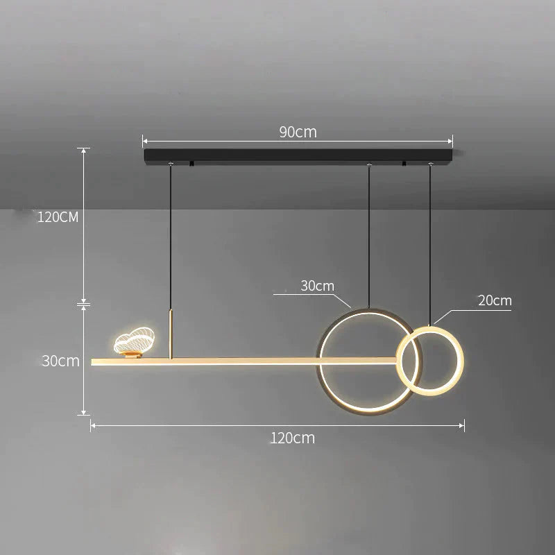 Butterfly Chandelier Simple Modern Dining Room Lamp Luxury Designer Long Table Nordic Bar Golden /