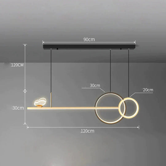 Butterfly Chandelier Simple Modern Dining Room Lamp Luxury Designer Long Table Nordic Bar Golden /