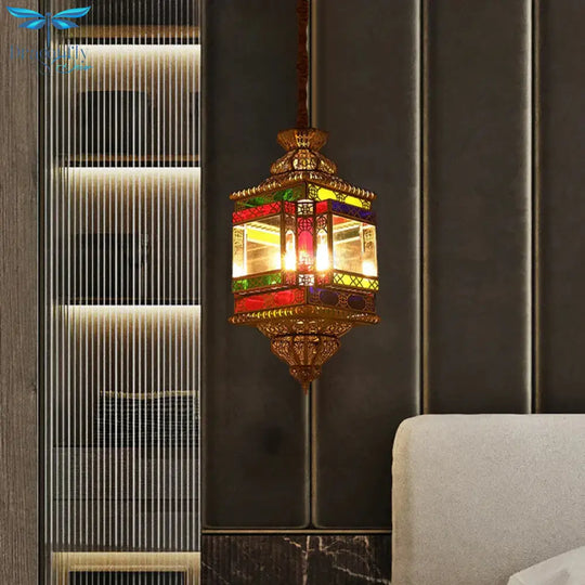 4 Bulbs Metal Pendant Chandelier Vintage Brass Lantern Dining Room Arab Ceiling Lamp