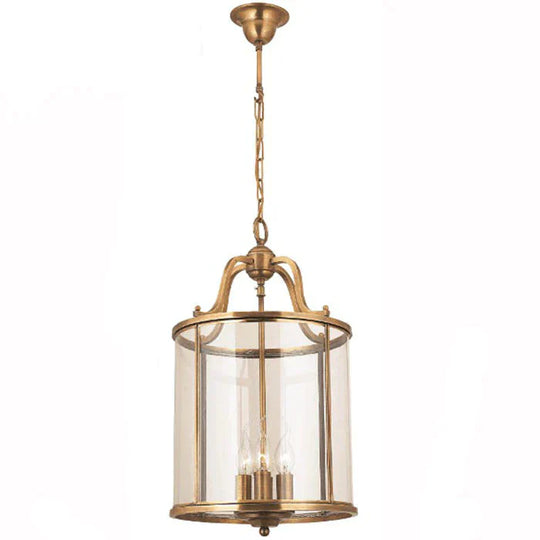 American All Copper Chandelier Glass Birdcage Lamp Pendant