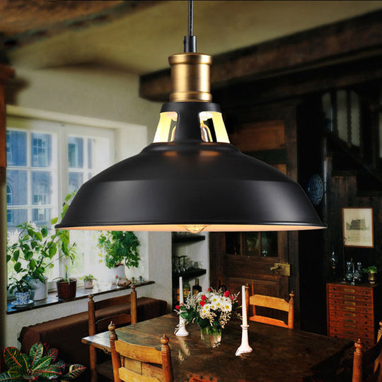 Farmhouse Style Dining Room Ceiling Light Fixture In Black/White/White White Inner / 10.5’