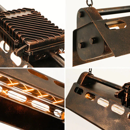 Gold Retro Industrial Chandelier Iron Lamps Pendant