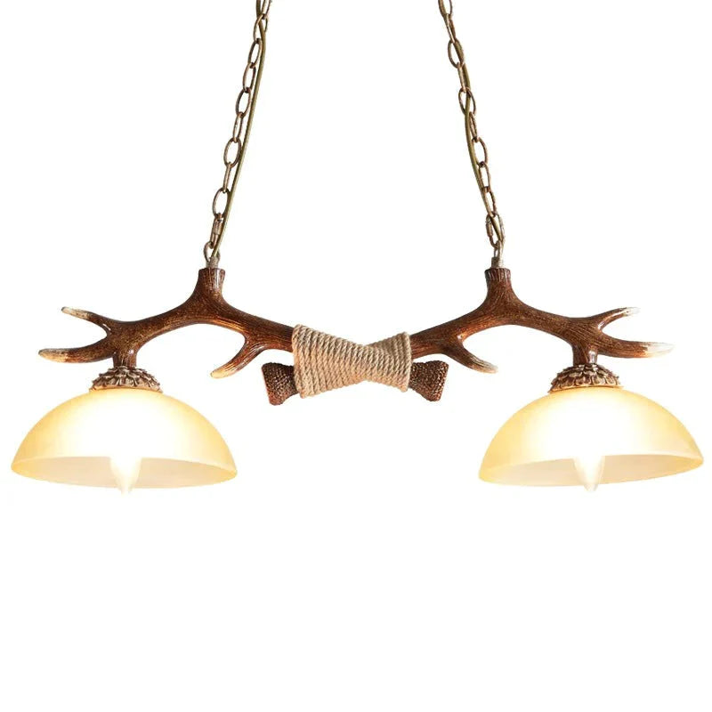 Personalized Antique Creative Glass Antler Chandelier In Living Room And Dining Pendant