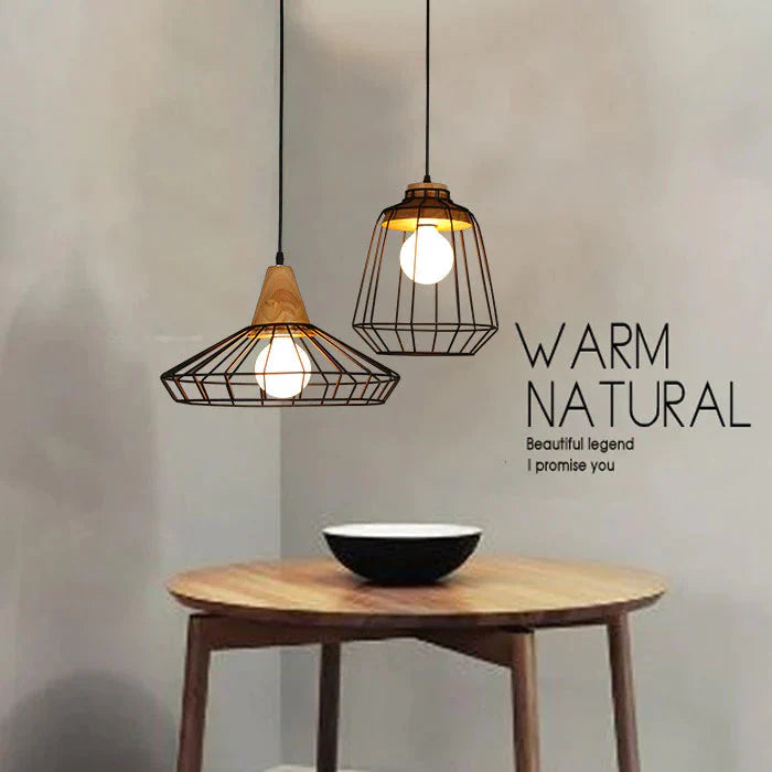 American Country Individual Log Chandelier Nordic Inn B &amp; Restaurant Bedroom Simple Retro Iron Wire
