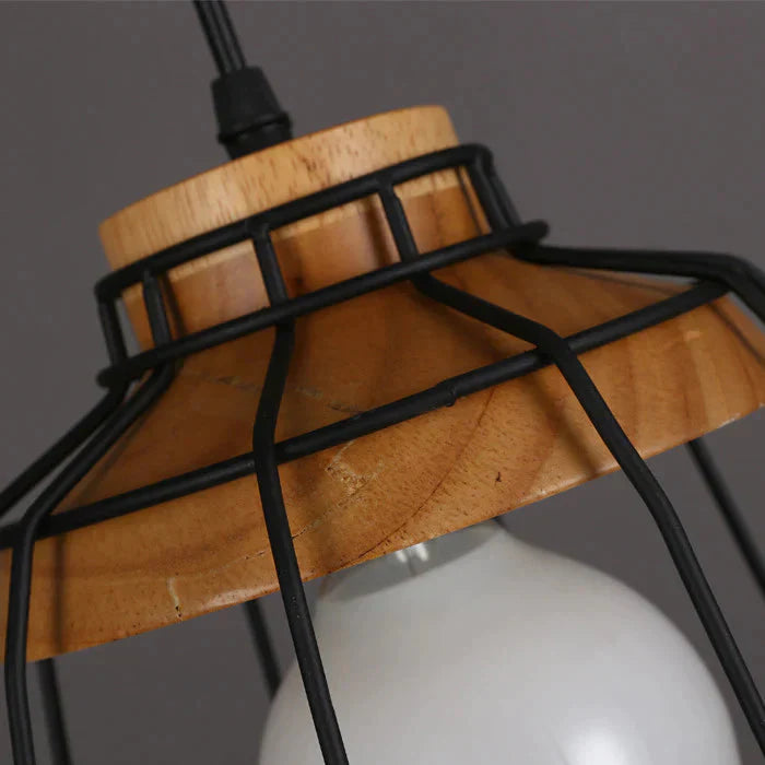 American Country Individual Log Chandelier Nordic Inn B &amp; Restaurant Bedroom Simple Retro Iron Wire