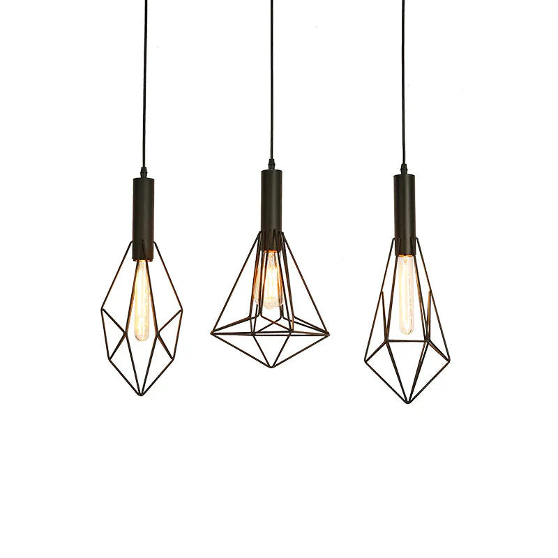Decorative Chandelier Creative Post - Modern Restaurant Bar Iron Single Dia Deng Retro Lamps Three