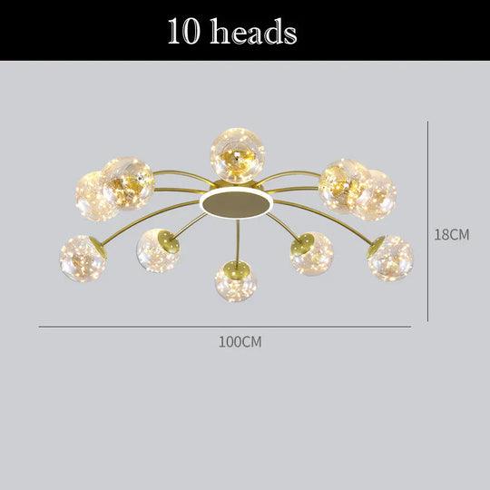 Simple Ceiling Lamp Living Room Full Of Starlight Creative New 10 Heads / White Light