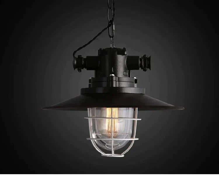 Retro Industrial Style Cafe Restaurant Bar Lid Single Warehouse Chandelier Pendant