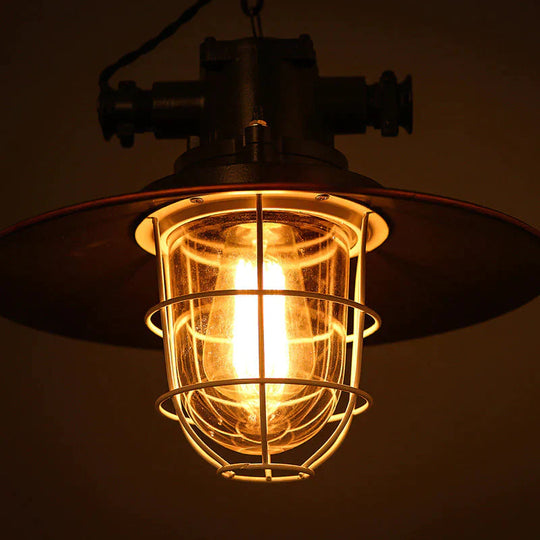 Retro Industrial Style Cafe Restaurant Bar Lid Single Warehouse Chandelier Pendant