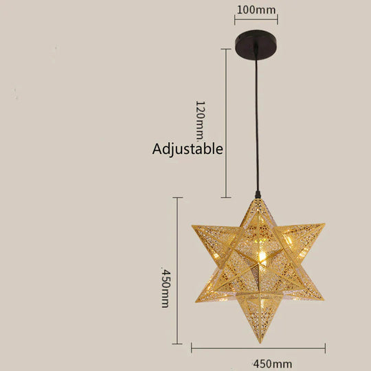 Northern Europe Single Head Creative Pentastar Titanium Stainless Steel Metal Ball Hollowed Out