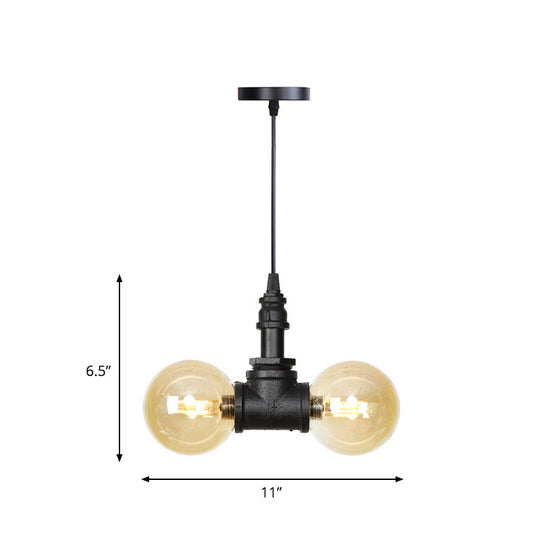 Maasym - Antiqued 2/3/4 - Bulb Chandelier Coffee House Led Ceiling Pendant Light With Sphere Amber