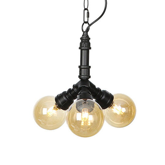 Maasym - Antiqued 2/3/4 - Bulb Chandelier Coffee House Led Ceiling Pendant Light With Sphere Amber