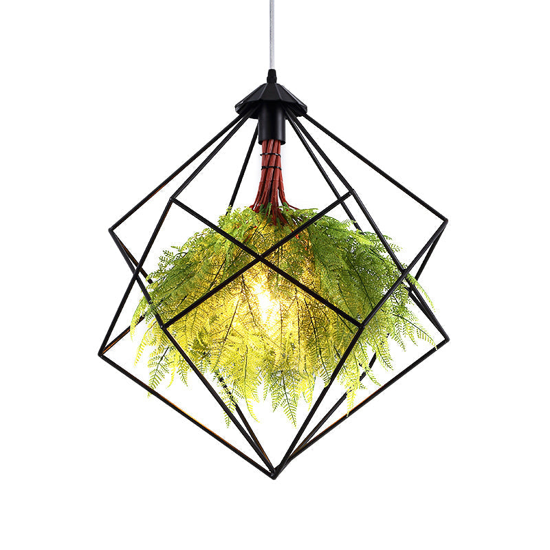 Wasat - 18/21.5 Industrial Black Geometric Pendant Light Fixture