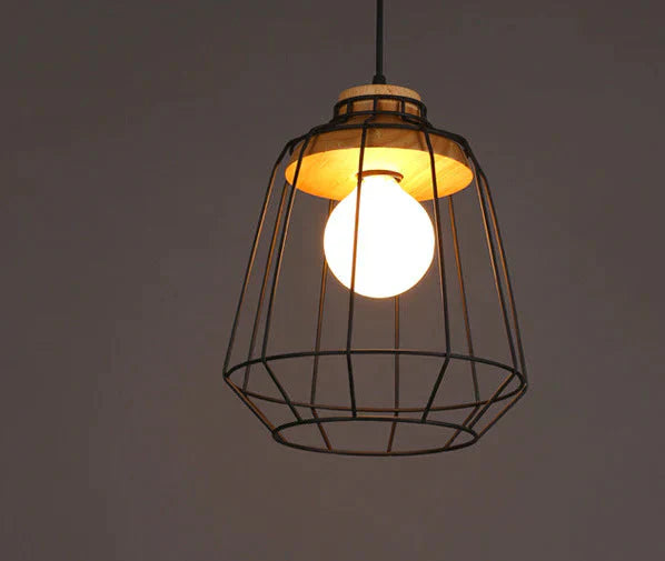 American Country Individual Log Chandelier Nordic Inn B &amp; Restaurant Bedroom Simple Retro Iron Wire