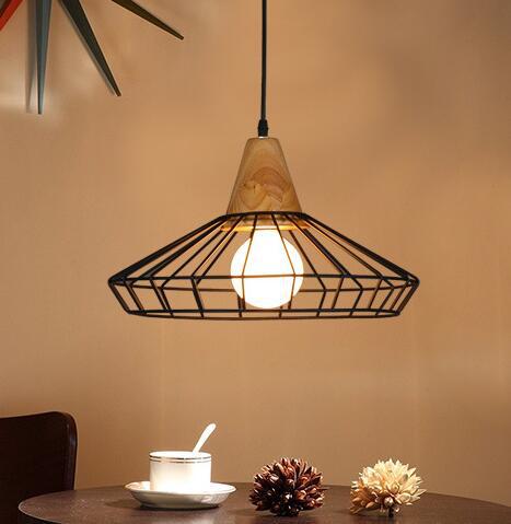 American Country Individual Log Chandelier Nordic Inn B &amp; Restaurant Bedroom Simple Retro Iron Wire
