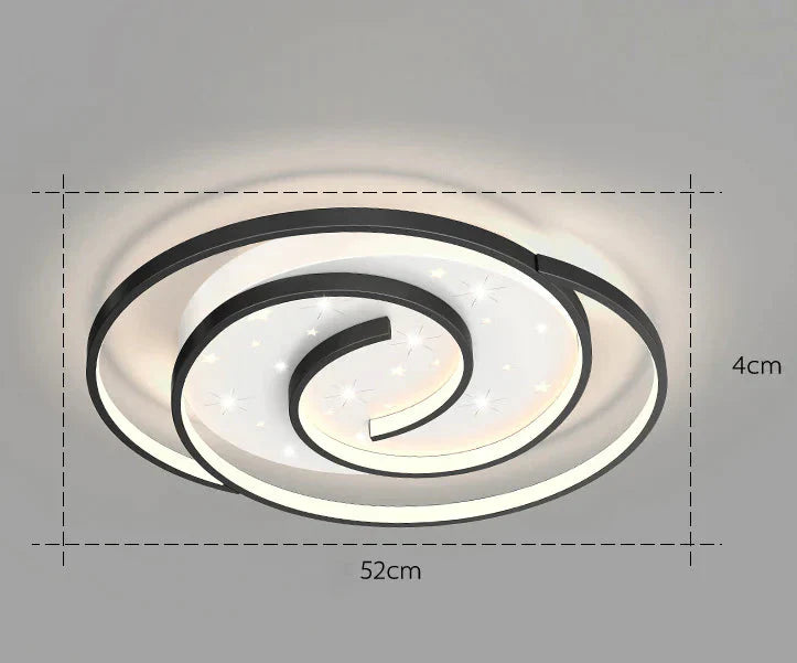 Nordic Simple Modern Atmosphere Light Luxury Living Room Bedroom Ceiling Lamp Black / D Tri - Color