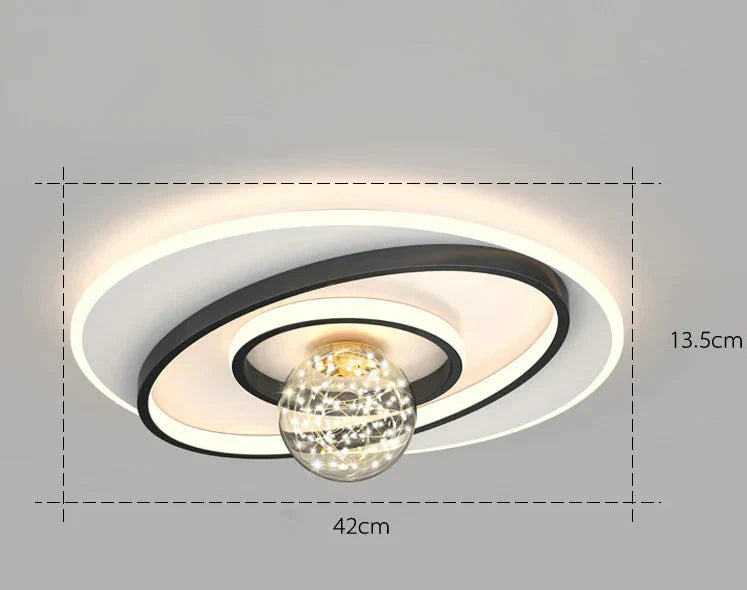 Nordic Simple Modern Atmosphere Light Luxury Living Room Bedroom Ceiling Lamp Black / A Tri - Color