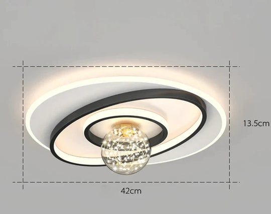 Nordic Simple Modern Atmosphere Light Luxury Living Room Bedroom Ceiling Lamp Black / A Tri - Color